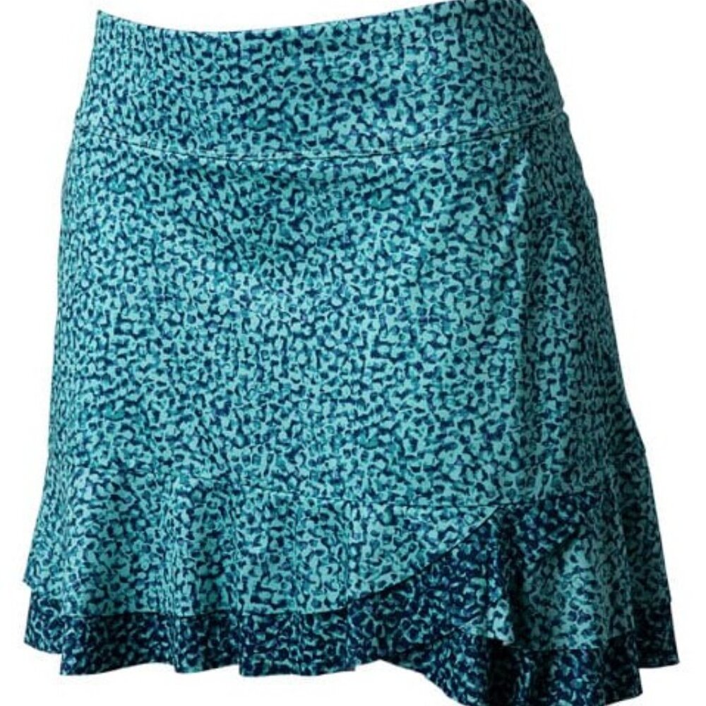 Greg Norman Collection Blue Patterned Skirt